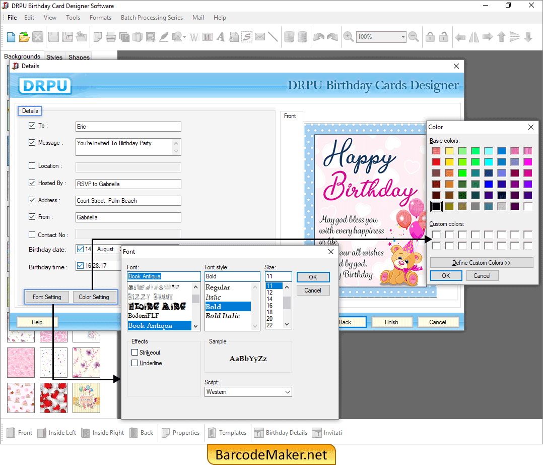 Birthday Card Maker Software Screenshots Birth Day Card Designer Program