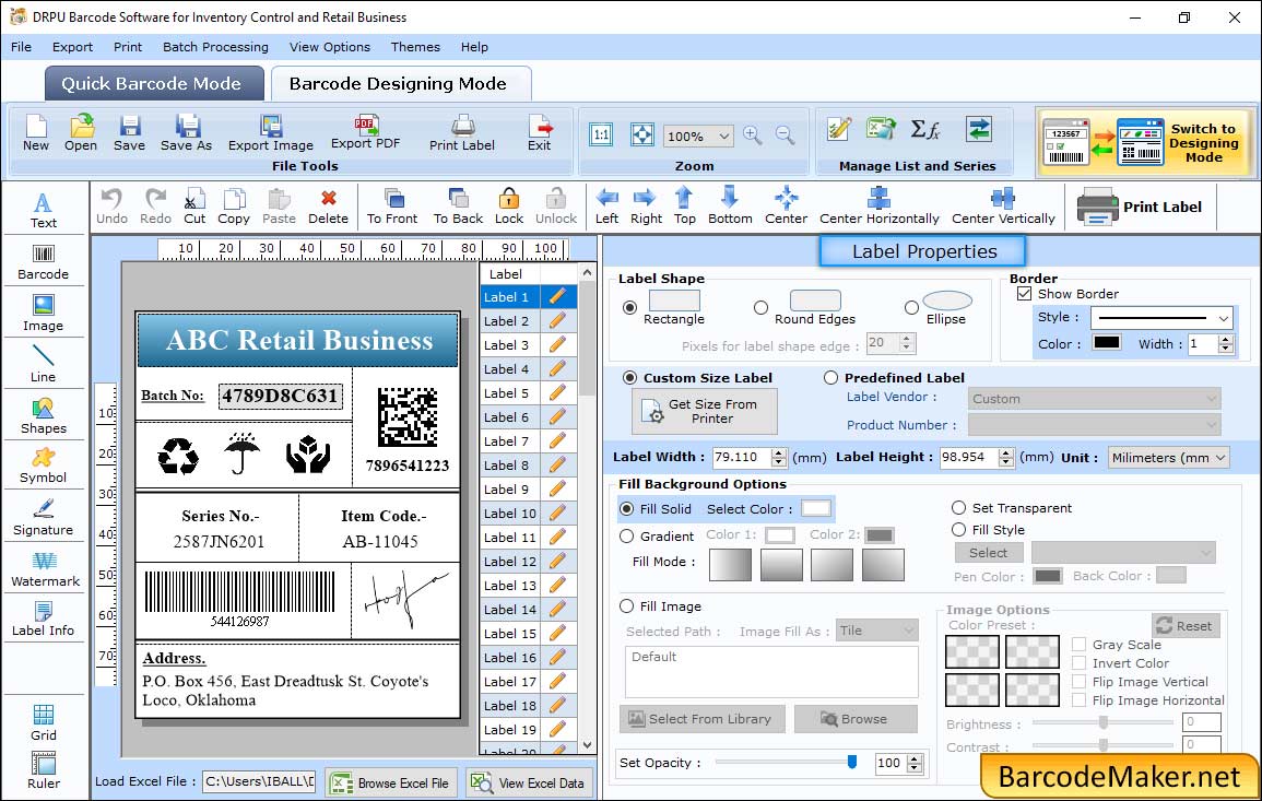 Label Properties