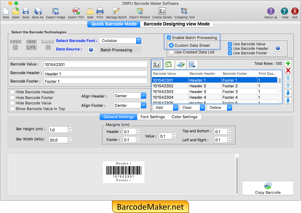 barcode x for mac