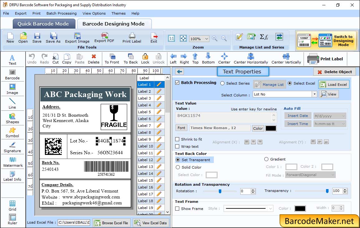 Barcode Maker Software for Packaging