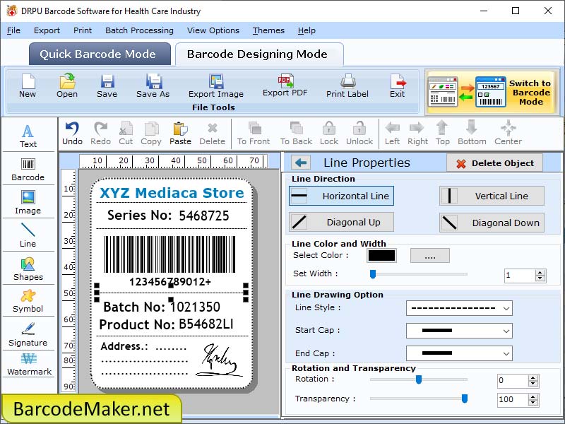 Windows 10 Barcode Maker Software for Healthcare full